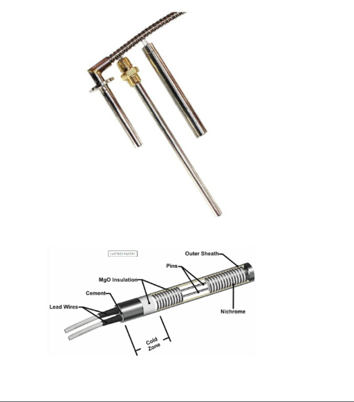 Boiler stack temperature sensor and thermowell, 1k Pt